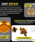 All In One Repair Kit For 765 Series Backflow Preventers 1/2 And 3/4 Inch Easy Install Bonnet Poppet Assembly 905-051 Check Valve