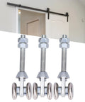 3 Pieces Track Roller Wheels For Sliding Doors With Steel Dual Wheel Trolley Roller For Rail Door Suspension Ideal For Glass Sliding Doors 35mm Diameter Durable Iron Material High Hardness And Wear Resistant For All Door Types