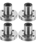 LMK6UU Linear Ball Bearing 6mm Bore 12mm OD 19mm Long With 3.5mm Hole Double Side Rubber Seal 4 Pack Round Flange Bushing