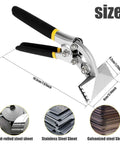 Pro Grade 3 Inch Curved Jaw Offset Hand Seamer For Sheet Metal Bending And Flattening Tool, with size dimensions shown