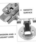 Close-up view of Stainless Steel Damping Hinges For Cabinet Doors 2 Pack Heavy Duty Hydraulic Soft Close Mechanism, smooth finish focus.