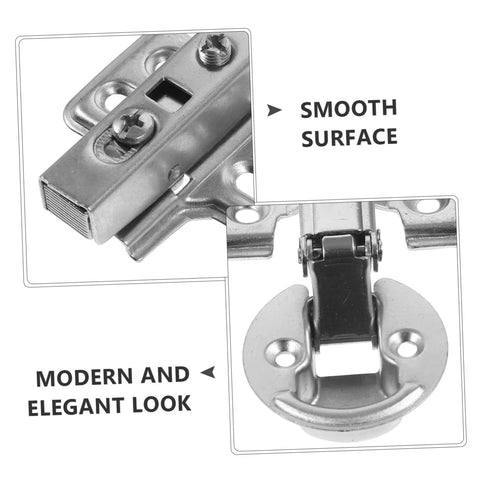 Close-up view of Stainless Steel Damping Hinges For Cabinet Doors 2 Pack Heavy Duty Hydraulic Soft Close Mechanism, smooth finish focus.