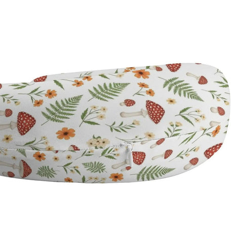 Women Travel Neck Pillow Comfy And Supportive, Multi Function Napping Pillow in botanical mushroom fern floral polyester design
