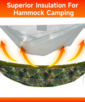 Ultralight 4 Season Hammock Underquilt for Camping and Backpacking Insulated Portable Underquilt with Camouflage 40D Polyester