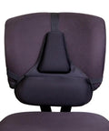 Ultra Firm Gel Foam Lumbar Support Cushion For Lower Back Pain Relief mounted on an office chair, featuring a black ergonomic back support.