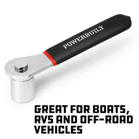 Two Piece Socket Levers With One Quarter Inch And Three Eighth Inch Drive Extra Low Profile Non Ratcheting For Boats RVs And Off Road