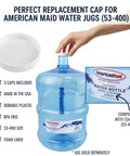 53mm White Threaded Cap for 3 and 5 Gallon Water Jugs Pack of 3 Easy Screw On Replacement Lids for 400 Neck Finish Fits American Maid Bottles