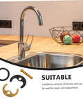 Rock Solid Kitchen Faucet Repair Kit Featuring Copper Horseshoe Gasket And Heavy Duty Mounting Nut Replacement Parts For Sinks Quick Swap on kitchen sink.