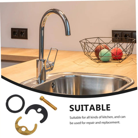 Rock Solid Kitchen Faucet Repair Kit Featuring Copper Horseshoe Gasket And Heavy Duty Mounting Nut Replacement Parts For Sinks Quick Swap on kitchen sink.