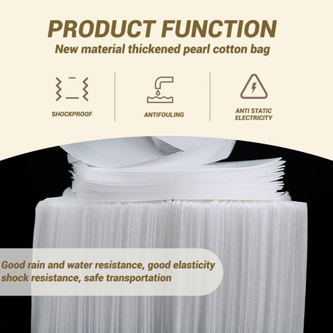 Stack of 100 Pack 8x10 Inch Cushion Foam Pouches For Dish Packing And Moving No Fuss Glassware Wrap And Plate Protectors