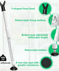 Adjustable Security Door Stop Bar With Interchangeable Caps And Rubber Tips, Sliding Glass Door Lock in white