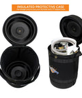Open insulated protective carry case for Gas Hauler Pro Kit For Camping And Outdoor Adventures, 5Lb Propane Tank inside