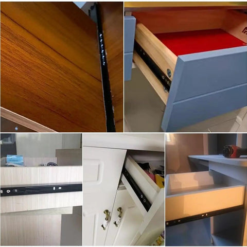 Drawer Repair Kit With 3 Inch Widening Heavy Duty Ball Bearing Drawer Slides Two Section Fully Open Design For No-Fuss Install And Smooth Quiet Sliding Durable Metal Rails in cabinets