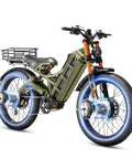 2025 Romeo Pro Ii Badass Electric Bike With Four Thousand Watt Dual Motor And Big Battery Giving Legit Two Hundred Mile Range Peaking At Forty Six Mph On Twenty Six Inch Fat Tires With Full Suspension Smart App Lcd Panel Heavy Duty Trail Ripper For Men, showing fat tires and hydraulic brakes.