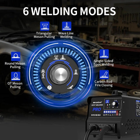 Heavy Duty Auto Body Dent Repair Spot Welder Kit With Manual And Auto Modes, 3500W Stud Welder with 6 welding modes display