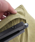 Power Lifting Backrest For Bed With Remote Control, adjustable 80 degree recliner, hand shown adjusting fabric cover.