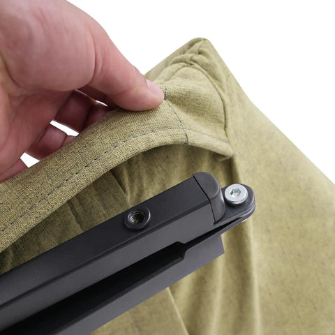 Power Lifting Backrest For Bed With Remote Control, adjustable 80 degree recliner, hand shown adjusting fabric cover.
