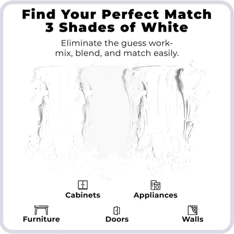 Three Shade Matte White Touch Up Paint Kit For Cabinets Walls Doors And Furniture With Quick Dry Easy Fix Self Priming Low Odor Eco Friendly No Sanding Needed Three Pack That Matches Ninety Percent Of Surfaces product display