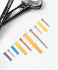 Heavy Duty Wall Anchors Kit with rubber plugs and self tapping screws for drywall, concrete, and hollow doors