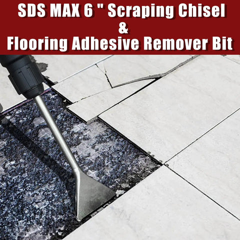 15 Inch Long SDS Max Tile Removal Chisel With 6 Inch Wide Shank Beefy 40Cr Steel Jackhammer Bit removing tile adhesive