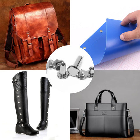 Sixty Piece Assorted Chicago Screw Kit With Phillips Head Nail Rivets In Six M5 Sizes Built Like A Tank No Sweat Binding Hardware Great For Leather Craft Home Fixes Ready To Roll All Weekend includes various uses like bags and boots.