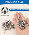 Rock Solid 10 Pack 3/8 Inch Mirror Polished Bearing Balls Machined From Beefy 440C Stainless Steel And Rated G10 Precision in hand.
