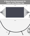 Heavy Duty Hammock Stand With Portable Foldable Patio Hammock For Backyard Or Deck, Sturdy Steel Frame With Non Slip Feet