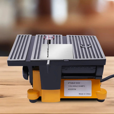 Dope 4 Inch Mini Table Saw Portable Miter Bench, 90W Power Cutter, 4500 RPM Electric Woodworking Saw With 3 Blades