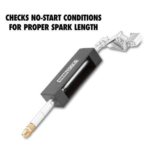 Adjustable Ignition Spark Tester for Small and Large Engines with metal clamp and calibration gauge