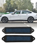 Blue hood scoop filters compatible with 3 Series E90 E92 E93 and X1, durable design with high airflow for engine cooling.