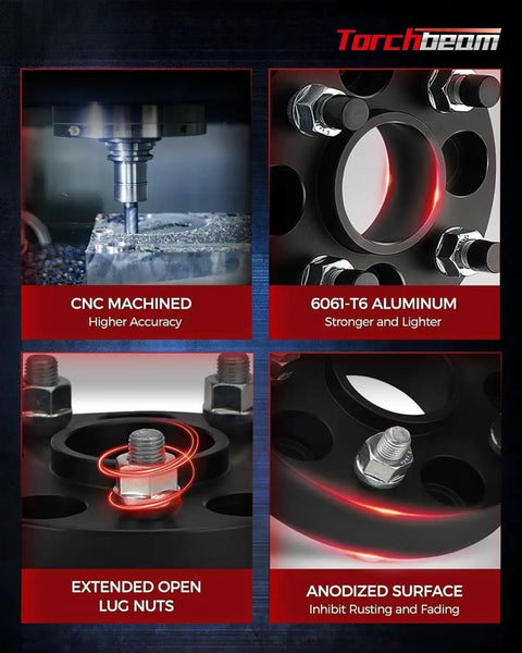Hit The Pavement Rolling Smooth With These Heavy Duty Forged Wheel Spacers And Adapter Kits One Inch Thick Hub Centric Design locks secure, CNC machined 6061-T6 aluminum wheel spacers.