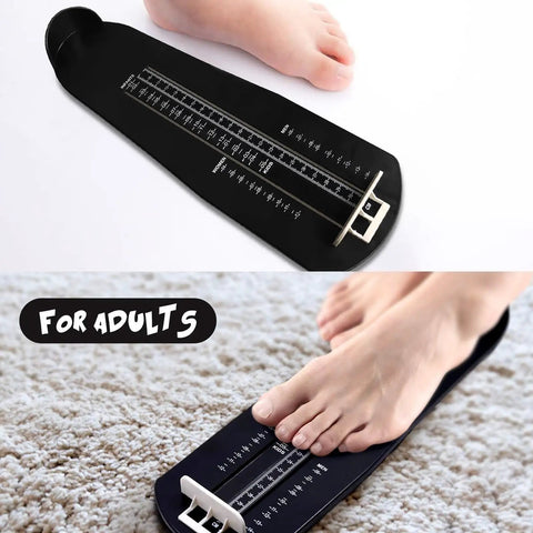 Dope Foot Size Gauge For Realistic Shoe Sizing, Easy To Use Foot Measurement Device, Portable ABS Plastic Ruler, Lightweight Foot Length Tool For Sneakers Boots And Dress Shoes, black ABS ruler for adult foot measurement