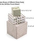 Three custom gift boxes of various sizes made with No Stress 3 In 1 Envelope Punch Board And Gift Box Maker.
