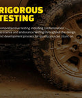 Muddy vehicle wheel showcasing rigorous testing for Wheel Bearing And Hub Assembly Direct Fit Replacement For Ford Escape 2013-2019 C-Max 2013-2018 Lincoln MKC 2015-2019 Keeps Your Ride Rolling Smooth And Safe OEM Grade Quality Long Lasting Performance