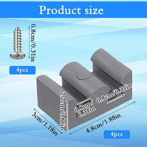 Dimensions of Four Piece Silicone Shower Door Stopper Set With Framed Sliding Bumpers For Anti Collision Protection