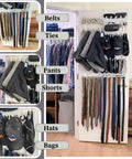 Over The Door Closet Organizer Rack With Eight Adjustable Tiers And 40 Heavy Duty Hooks For Purses Belts Jewelry Ties And Hats No Tools Needed Easy Assembly White Coated Metal Sturdy Space Saver For Small Apartments And Dorms