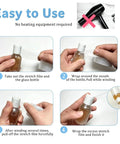 Heavy Duty Stretchable Shrink Film For Snug Bottle Jar And Can Sealing No Heat Packaging Roll applied to secure a bottle.