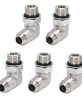 Solid Pro One Quarter Inch Hydraulic Adapter Fitting 90 Degree Elbow 37 Flare Male Thread To SAE ORB Male Interface High Pressure Connector J514 Fitment For Auto Rigs Heavy Duty Build Leak Proof Seal Works Great At Shops Gear Up Fast. 1/4 inch metal elbow fitting, angled thread connector