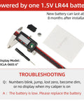 IP54 Grade Digital Caliper 6 Inch 150mm with Inch, Metric, and Fraction Conversion, Stainless Steel, Big LCD Display image