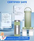 Premium Grab And Go 22 Ounce Stainless Steel Breastmilk Cooler For Travel with certification documents and storage bottles