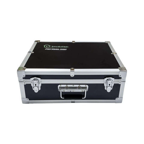 Carrying case for Pro Grade Pre Insulated Duct Panel Cutter Kit With Five Cutter Heads Featuring Straight, 45 Left, 45 Right, Side, and V cuts.