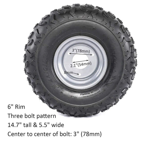 Beefy 1 Inch By 32 Inch Live Axle Kit With 145/70-6 Wheels And Rims, Chain Sprocket, Brake Master Cylinder For Go Karts, ATVs, Quads