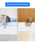 Cat on litter box and puppy on Super Sticky Tacky Floor Mats Grab Dirt And Dust From Shoes Like A Charm Perfect For Cleanrooms Hospitals Labs Homes And Job Sites Large 24 By 36 Inch Adhesive Pads In Case Of Five Mats With Thirty Sheets Each White