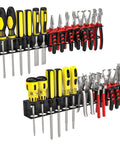 Wall Mounted Screwdriver Organizer Rack, Heavy Duty Steel Tool Holder With 28 Tool Capacity, Powder Coated Garage And Workshop Storage For Screwdrivers And Pliers, 2 Pack.
