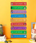Set Of 9 Rainbow Themed Wood Wall Plaques For Boys Room With Inspirational Quotes Hanging Signs For Kids Bedroom Decor