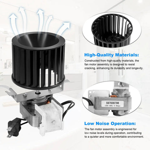 Upgraded Bathroom Fan Motor And Blower Assembly For Broan Nutone Ceiling Heaters Straight Fit Quiet Swap Easy Install Compatible With Model 162 164 Series No Headache Rock Solid Replacement Part