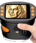Explore Tiny Worlds With A 1000x Coin Microscope With Built In Lights 2 Inch LCD Display 8 Adjustable LEDs Portable Rechargeable Handheld Magnifier For Coins Gems Jewelry And More Works With Windows And Mac, black handheld coin microscope with 2-inch LCD