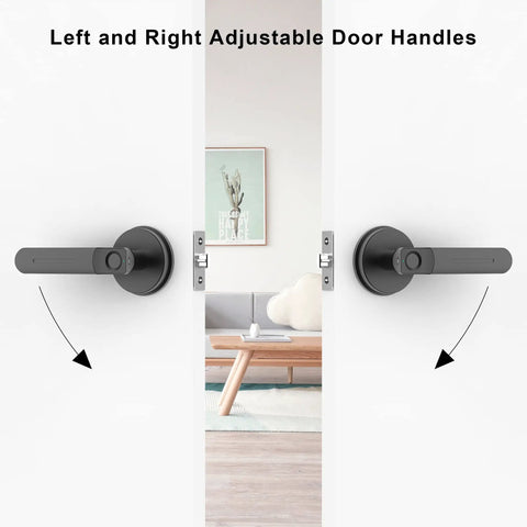 Fingerprint Door Lock No Key Needed With 0.2 Second Auto Unlock, 100 Biometric Profiles, adjustable handles, black finish