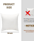 Product size and notice for Truck Floral Pillow Covers Set Of 2 In Aqua Blue Velvet For Couch Or Bed, 18x18 inches, fillers excluded.