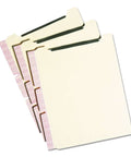 Self-Adhesive Folder Divider With 1-Inch Twin Prong Fastener For Letter-Size Manila Folders, 25 Per Pack shown with side view